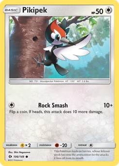 Pikipek, Sun & Moon #106, Pokémon TCG card