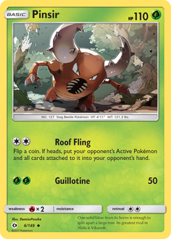 Pinsir, Sun & Moon #6, Pokémon TCG card