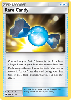 Rare Candy, Sun & Moon #129, Pokémon TCG card