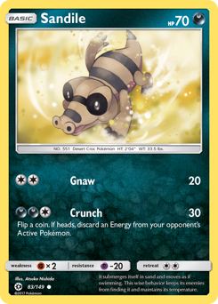 Sandile, Sun & Moon #83, Pokémon TCG card