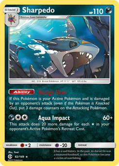 Sharpedo, Sun & Moon #82, Pokémon TCG card