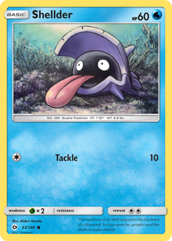 Shellder, Sun & Moon #33, Pokémon TCG card