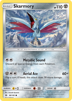 Skarmory, Sun & Moon #88, Pokémon TCG card