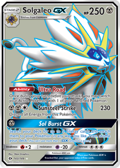 Solgaleo-GX, Sun & Moon #143, Pokémon TCG card