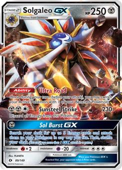 Solgaleo-GX, Sun & Moon #89, Pokémon TCG card