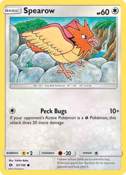 Spearow, Sun & Moon #97, Pokémon TCG card