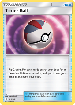 Timer Ball, Sun & Moon #134, Pokémon TCG card