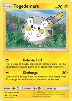 Togedemaru, Sun & Moon #53, Pokémon TCG card
