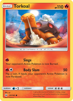 Torkoal, Sun & Moon #23, Pokémon TCG card