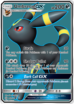 Umbreon-GX, Sun & Moon #142, Pokémon TCG card