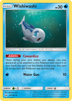 Wishiwashi, Sun & Moon #44, Pokémon TCG card