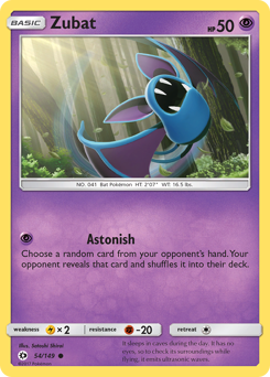 Zubat, Sun & Moon #54, Pokémon TCG card
