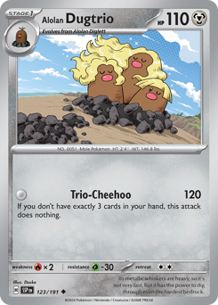 Alolan Dugtrio, Surging Sparks #123, Pokémon TCG card