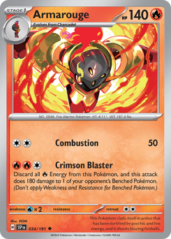 Armarouge, Surging Sparks #34, Pokémon TCG card