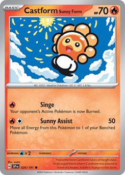 Castform Sunny Form, Surging Sparks #20, Pokémon TCG card