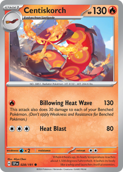 Centiskorch, Surging Sparks #28, Pokémon TCG card