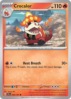 Crocalor, Surging Sparks #30, Pokémon TCG card