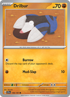 Drilbur, Surging Sparks #108, Pokémon TCG card
