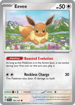 Eevee, Surging Sparks #143, Pokémon TCG card