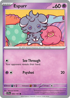 Espurr, Surging Sparks #84, Pokémon TCG card