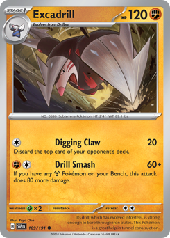 Excadrill, Surging Sparks #109, Pokémon TCG card