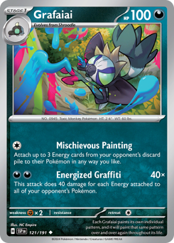Grafaiai, Surging Sparks #121, Pokémon TCG card