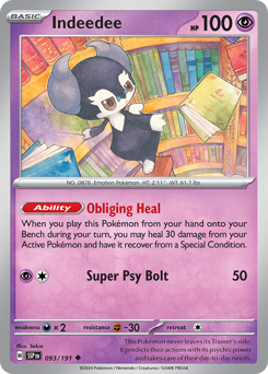 Indeedee, Surging Sparks #93, Pokémon TCG card