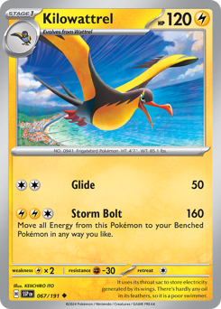 Kilowattrel, Surging Sparks #67, Pokémon TCG card