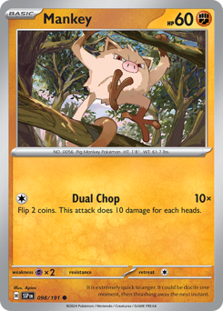 Mankey, Surging Sparks #98, Pokémon TCG card