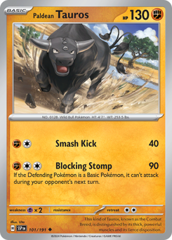 Paldean Tauros, Surging Sparks #101, Pokémon TCG card