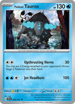 Paldean Tauros, Surging Sparks #39, Pokémon TCG card