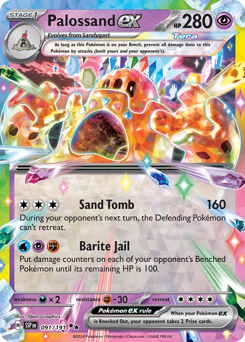 Palossand ex, Surging Sparks #91, Pokémon TCG card