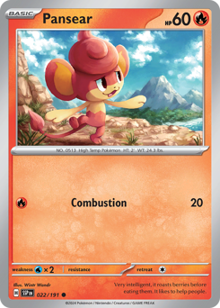 Pansear, Surging Sparks #22, Pokémon TCG card