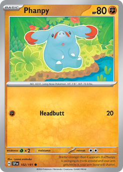 Phanpy, Surging Sparks #102, Pokémon TCG card