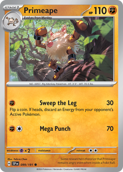 Primeape, Surging Sparks #99, Pokémon TCG card
