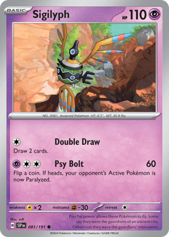 Sigilyph, Surging Sparks #81, Pokémon TCG card