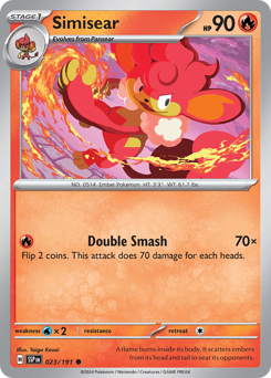 Simisear, Surging Sparks #23, Pokémon TCG card