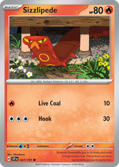 Sizzlipede, Surging Sparks #27, Pokémon TCG card