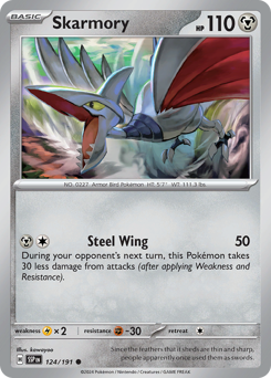 Skarmory, Surging Sparks #124, Pokémon TCG card