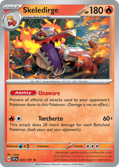 Skeledirge, Surging Sparks #31, Pokémon TCG card