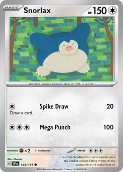 Snorlax, Surging Sparks #144, Pokémon TCG card