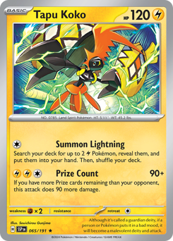 Tapu Koko, Surging Sparks #65, Pokémon TCG card