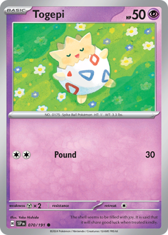 Togepi, Surging Sparks #70, Pokémon TCG card