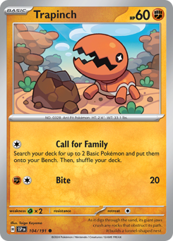Trapinch, Surging Sparks #104, Pokémon TCG card