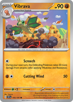 Vibrava, Surging Sparks #105, Pokémon TCG card