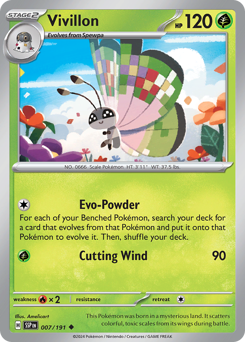 Vivillon, Surging Sparks #7, Pokémon TCG card
