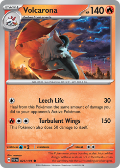 Volcarona, Surging Sparks #25, Pokémon TCG card