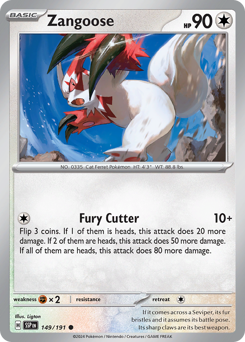 Zangoose, Surging Sparks #149, Pokémon TCG card