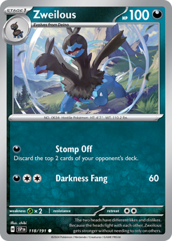 Zweilous, Surging Sparks #118, Pokémon TCG card