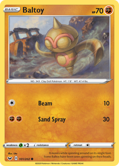 Baltoy, Sword & Shield #101, Pokémon TCG card